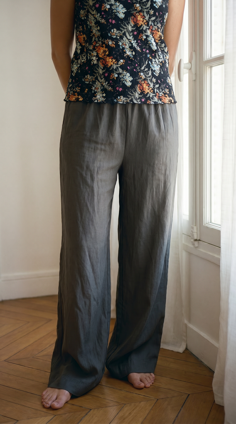 Leo charcoal pants front detail