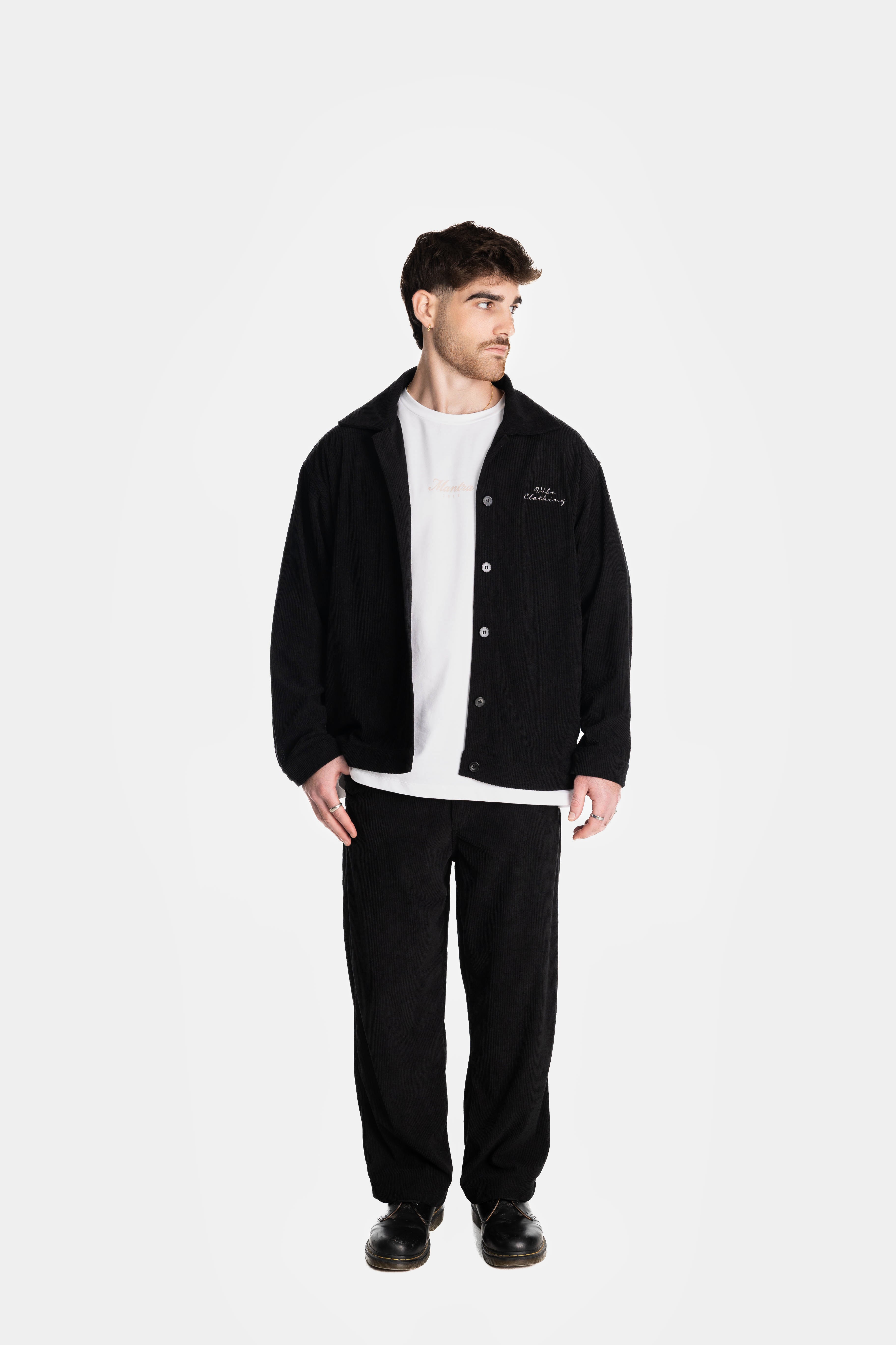 Black Wide Leg Corduroy Pants