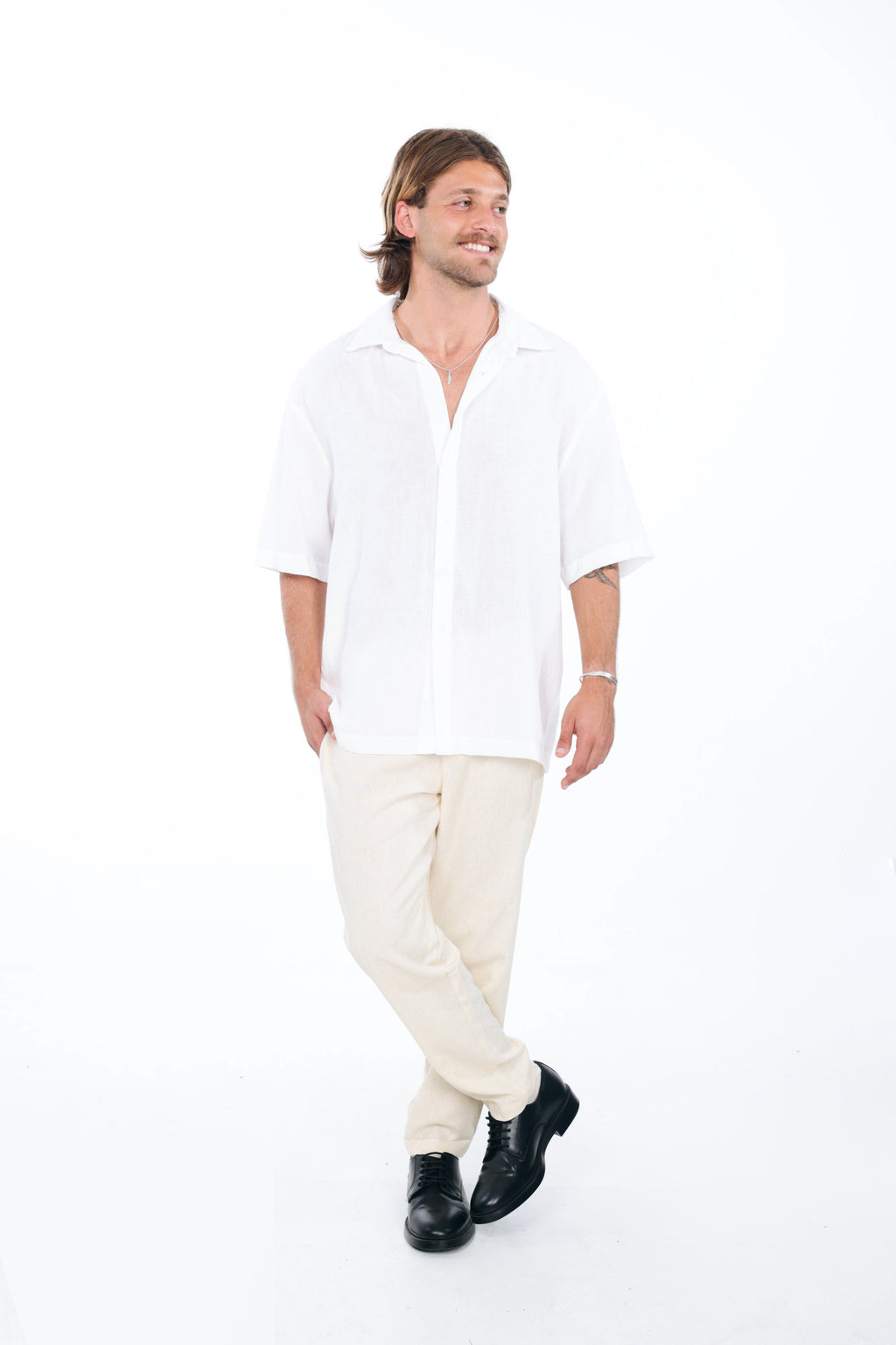 White Linen Oversized Shirt