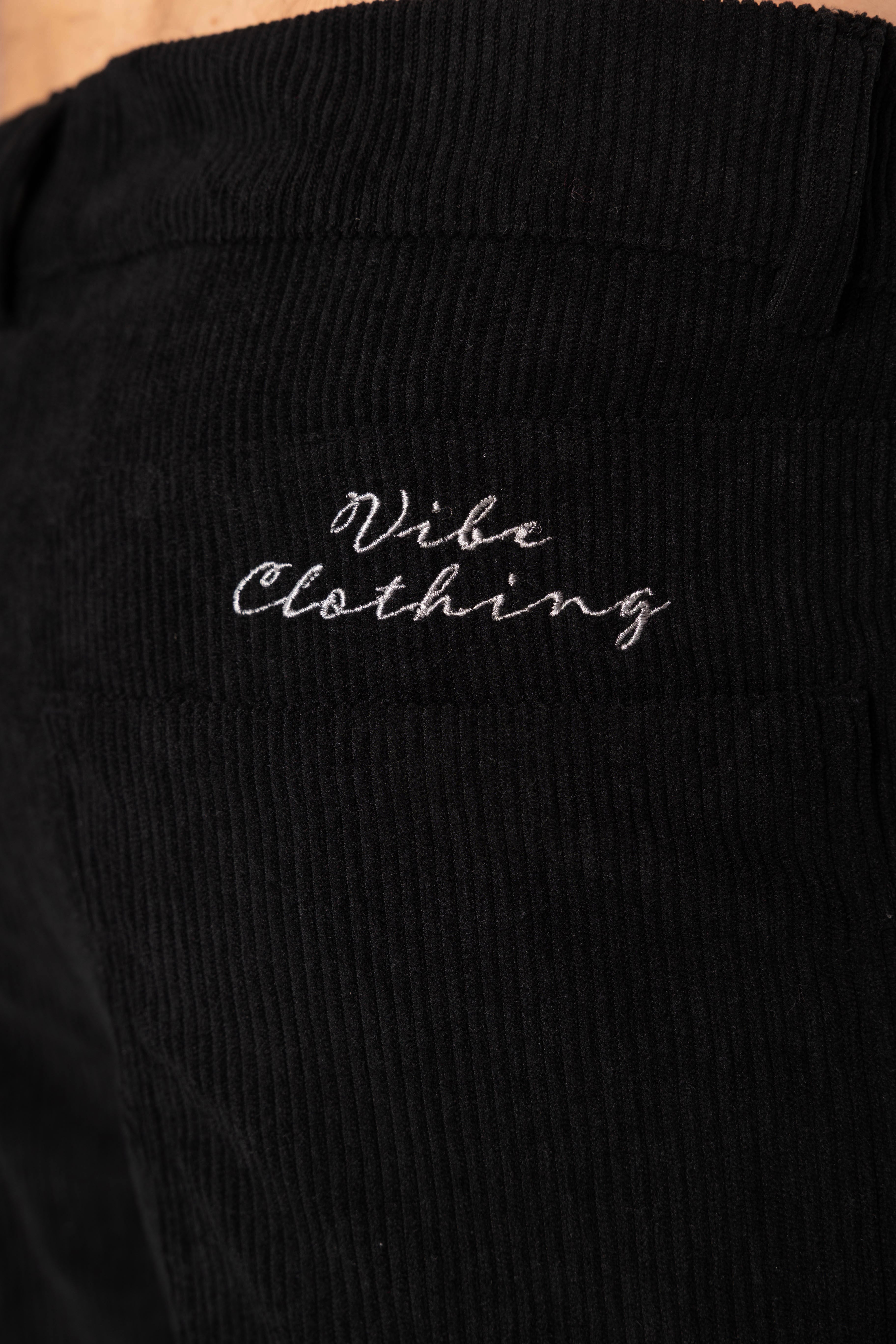 Black Wide Leg Corduroy Pants
