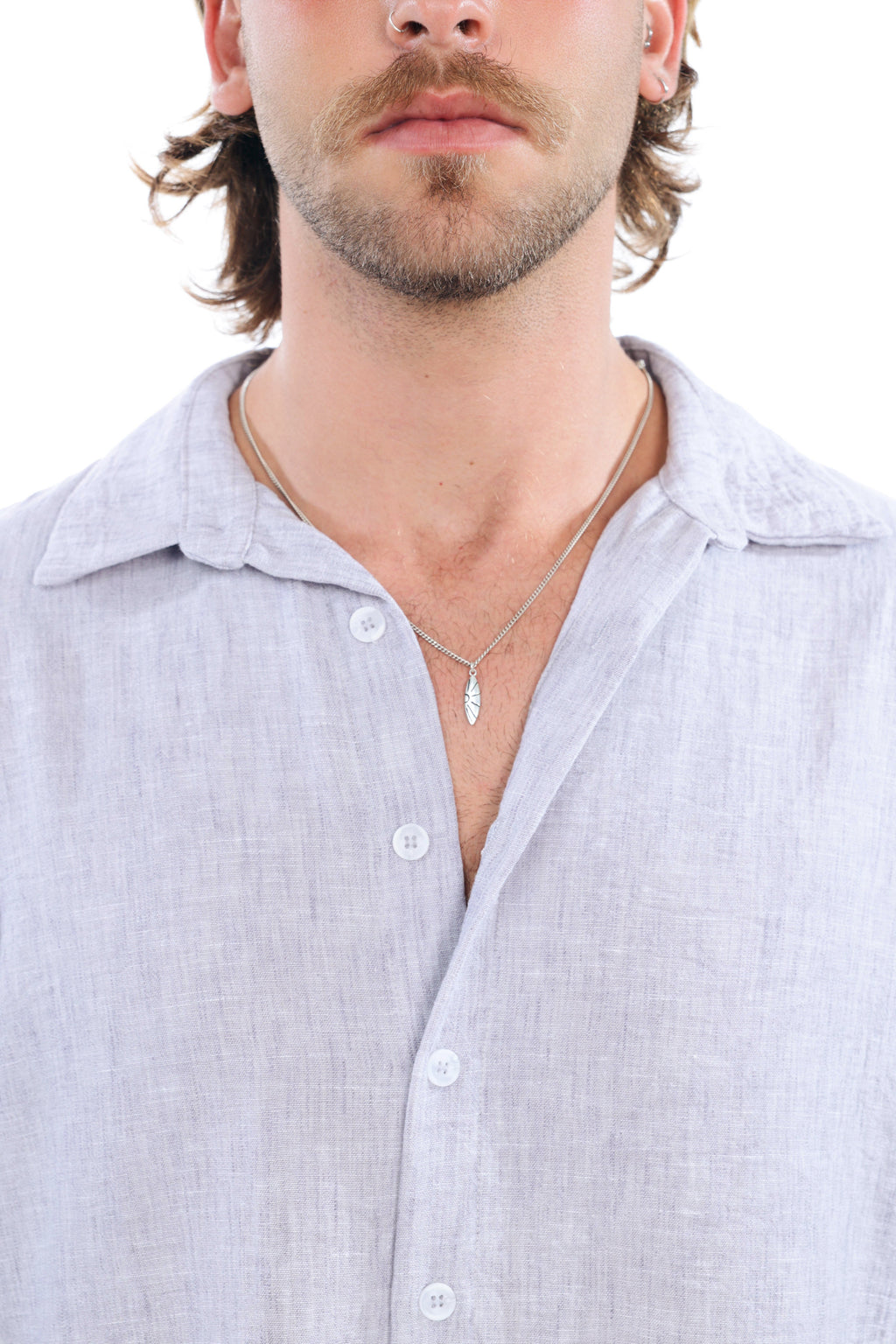Grey Linen Oversized Shirt