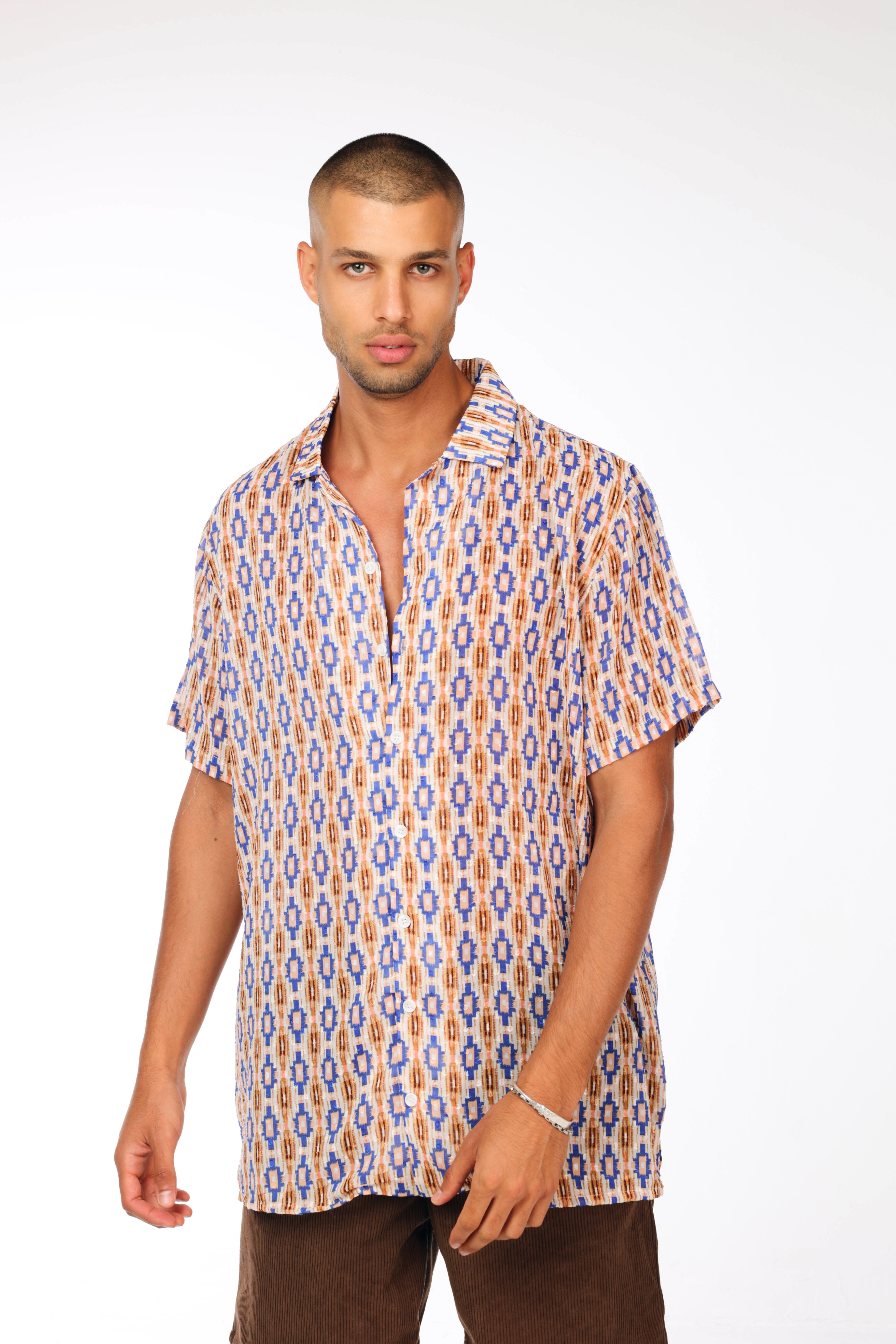 Transparent Polorful Printed Shirt