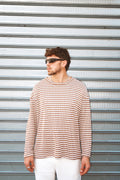 Brown & White Stripe Oversize Knit