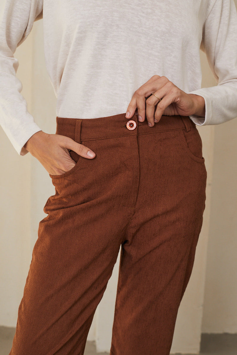 Rita ginger corduroy pants front