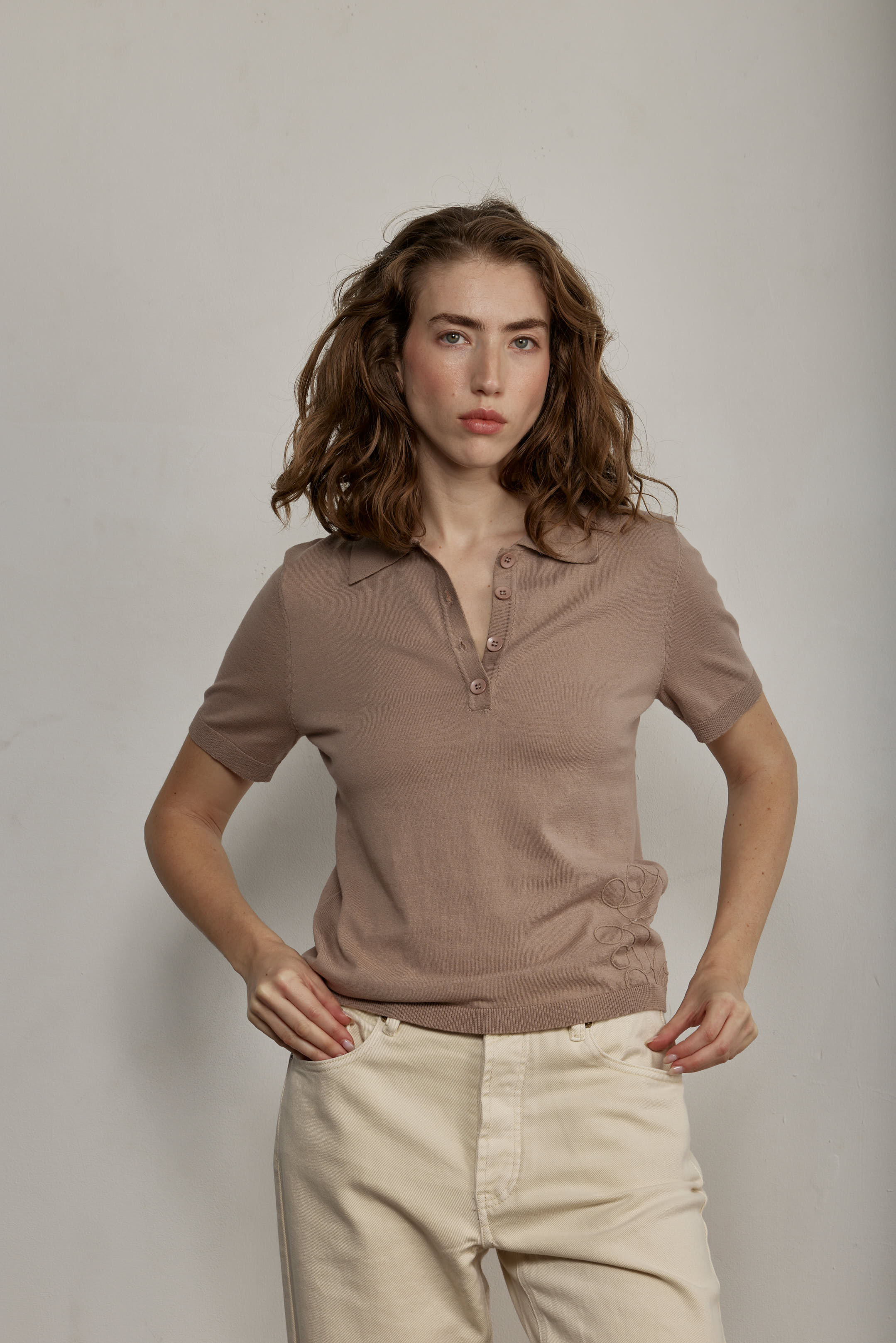 Polynesia Polo Top Blush