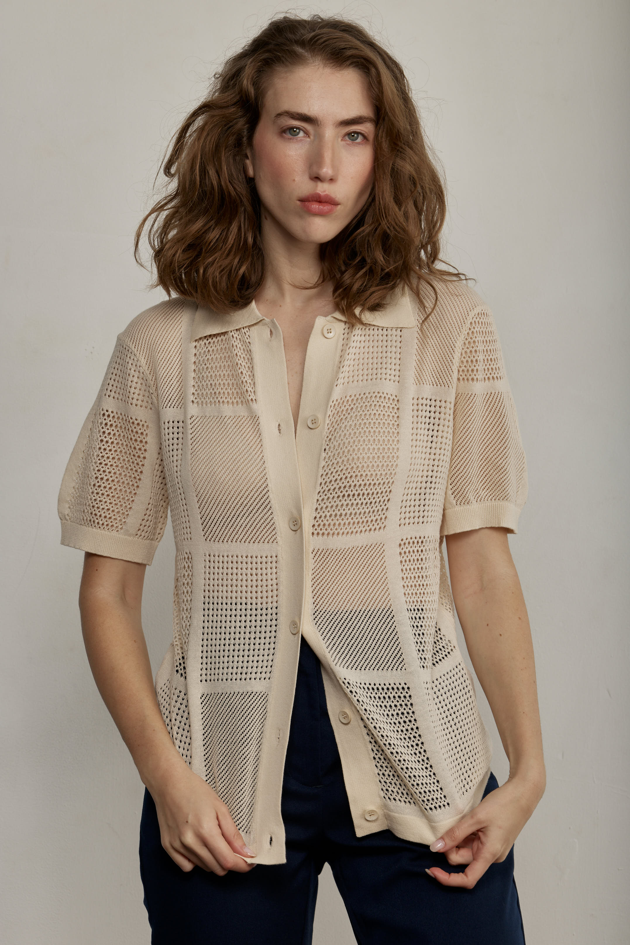 Maui Knit Top Stone detail