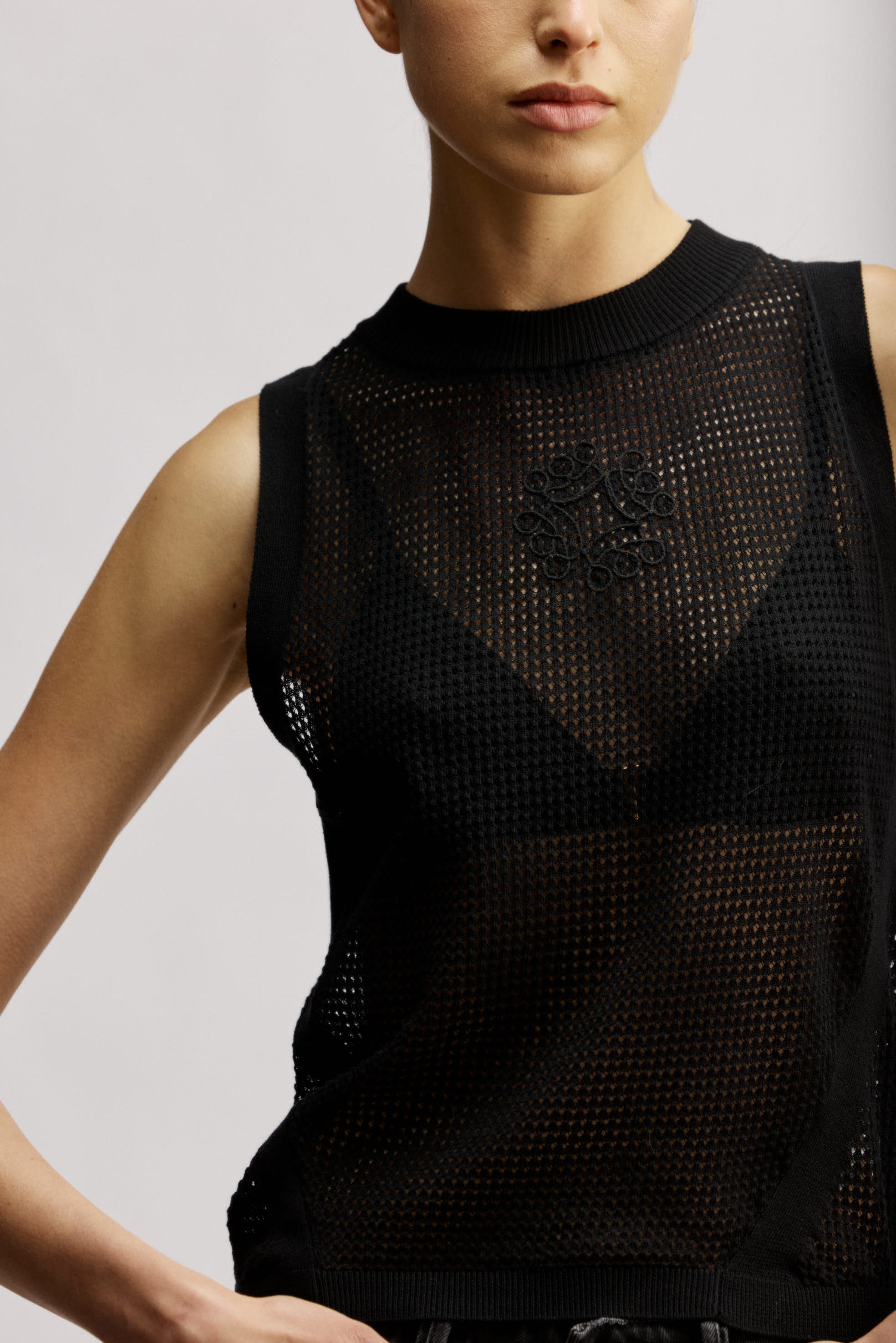 Bora Bora Knit Top Black detail