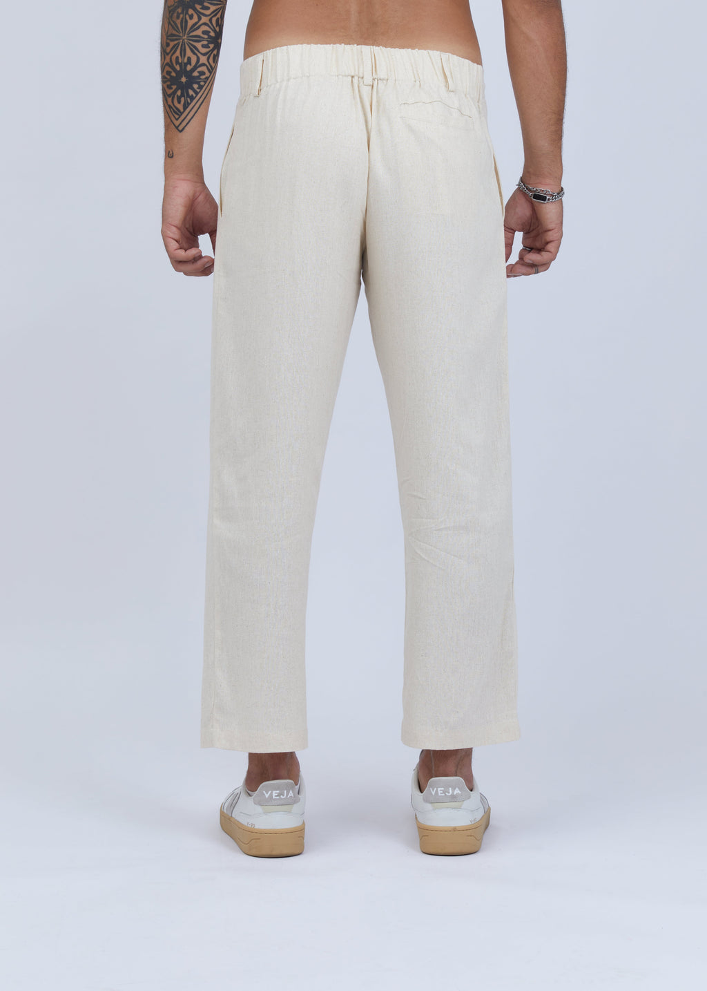 Cream Straight Fit Linen