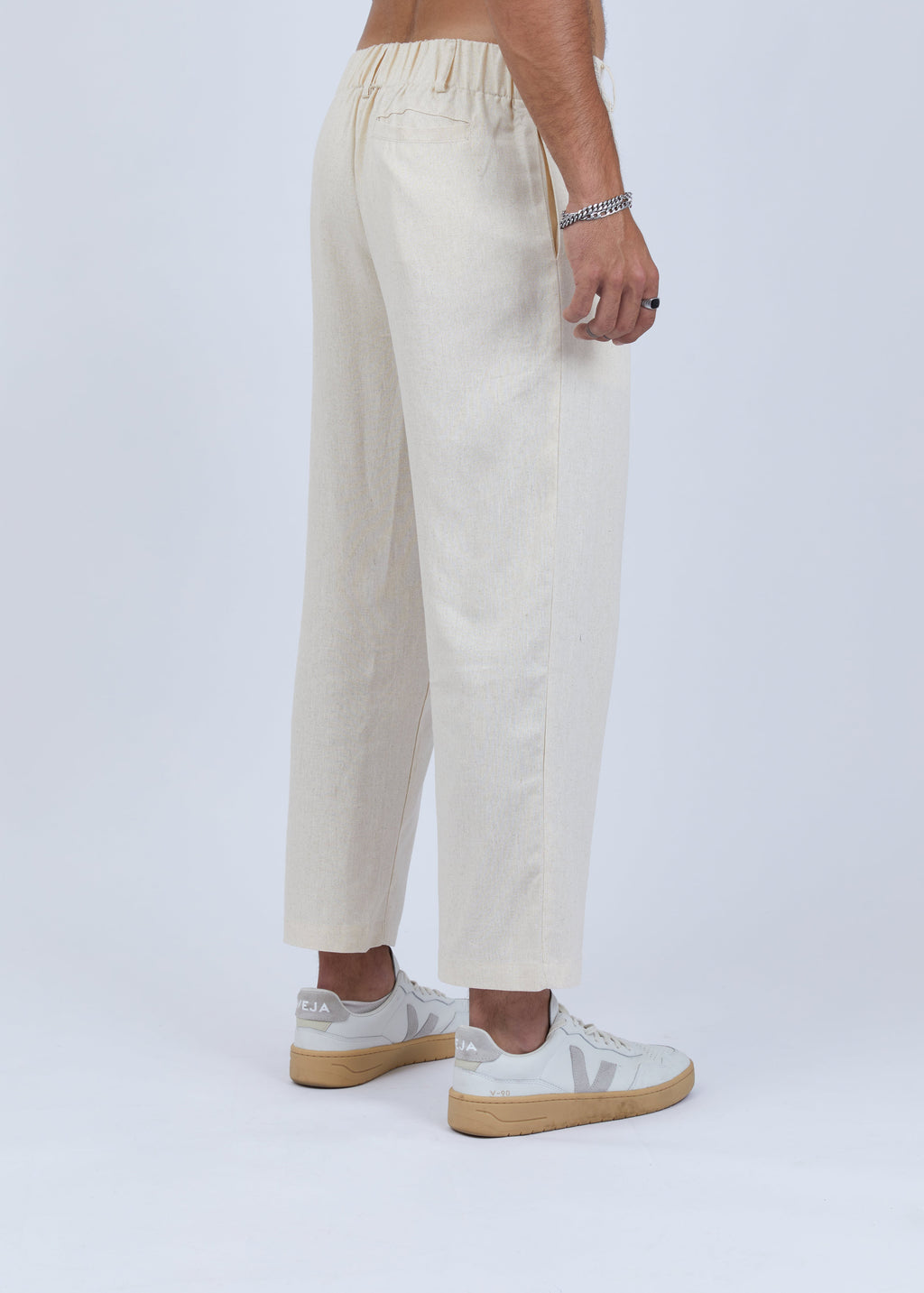 Cream Straight Fit Linen