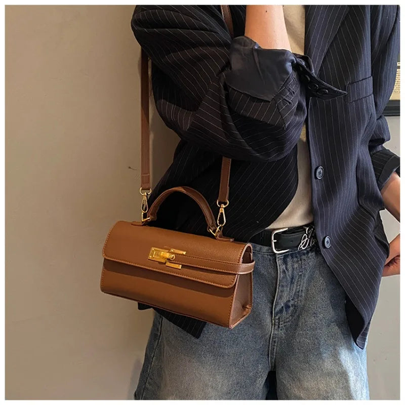 Women's new handbag, small square bag, elegant personality, high-end sense, single shoulder crossbody bag