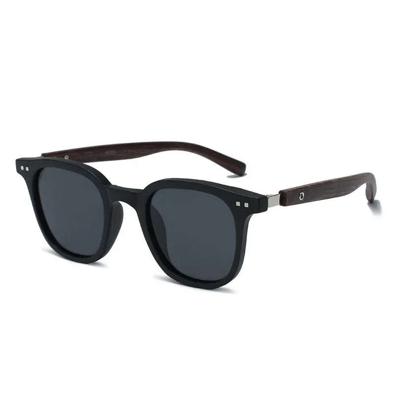 Sunglasses for Men Women Trendy Retro Wood Grain Polarized UV Protection Eyewear Cycling Outdoor Street Photography Sunglasses