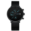 The men's watch with a light luxury steel band exudes a simple and elegant, retro and high-end style for workplace commuting