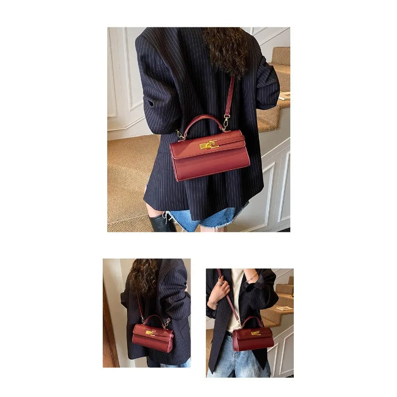 Women's new handbag, small square bag, elegant personality, high-end sense, single shoulder crossbody bag