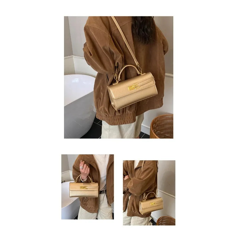 Women's new handbag, small square bag, elegant personality, high-end sense, single shoulder crossbody bag