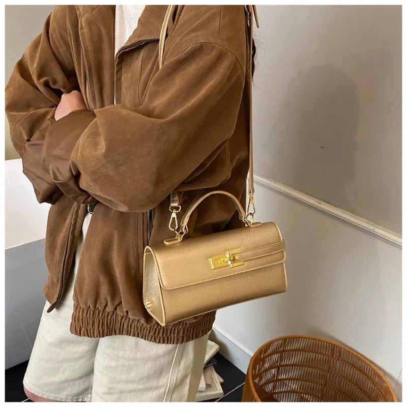 Women's new handbag, small square bag, elegant personality, high-end sense, single shoulder crossbody bag