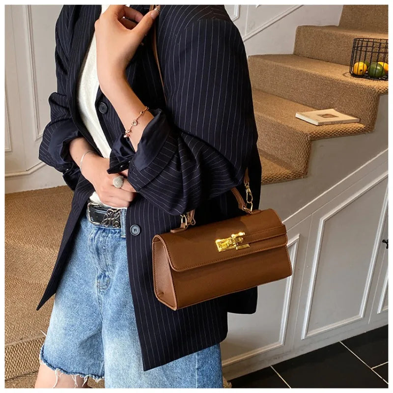 Women's new handbag, small square bag, elegant personality, high-end sense, single shoulder crossbody bag