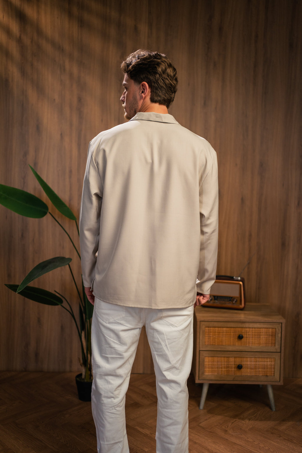 Beige V Shirt