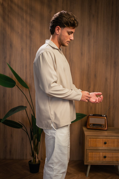 Beige V Shirt