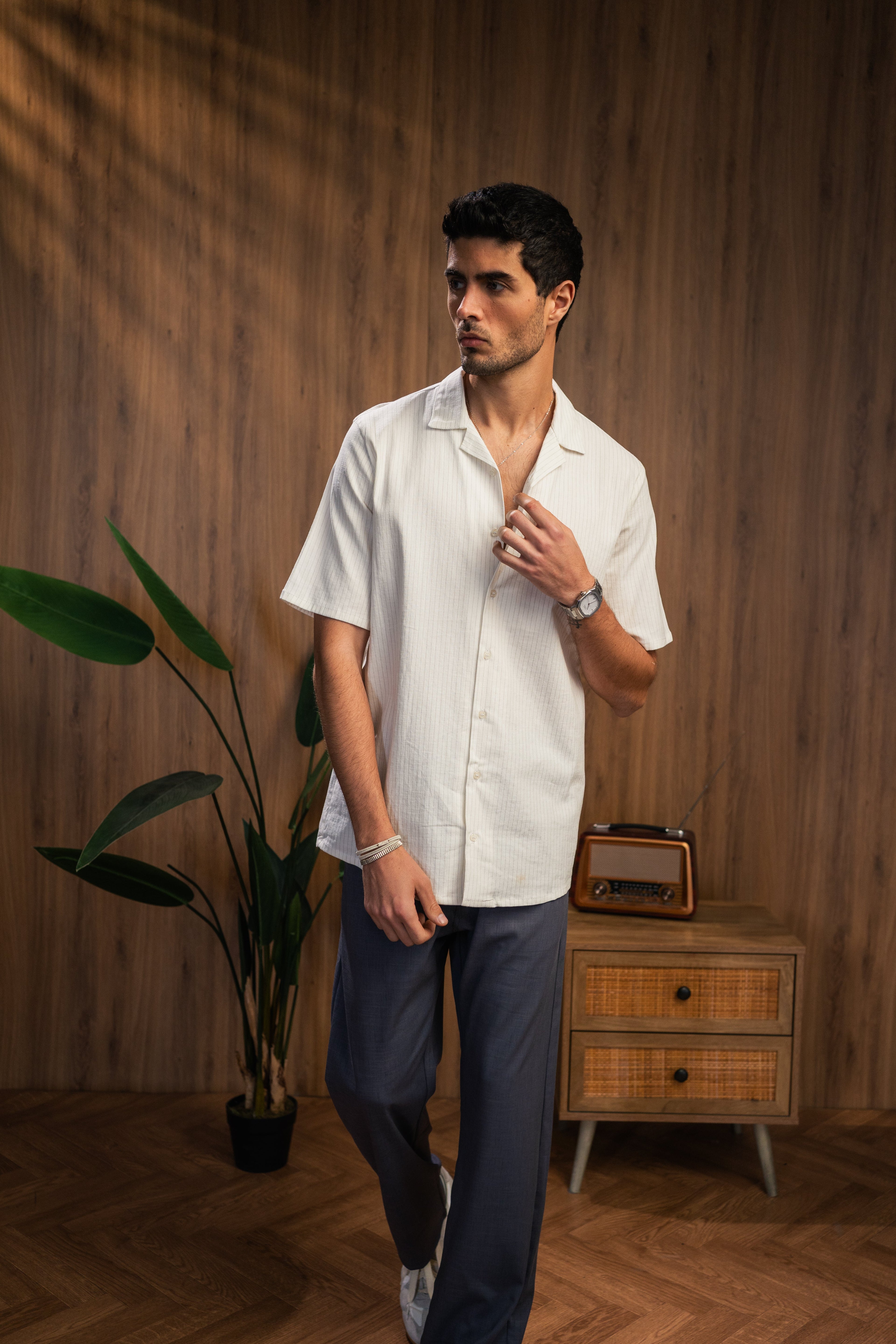 Beige Stripes Shirt