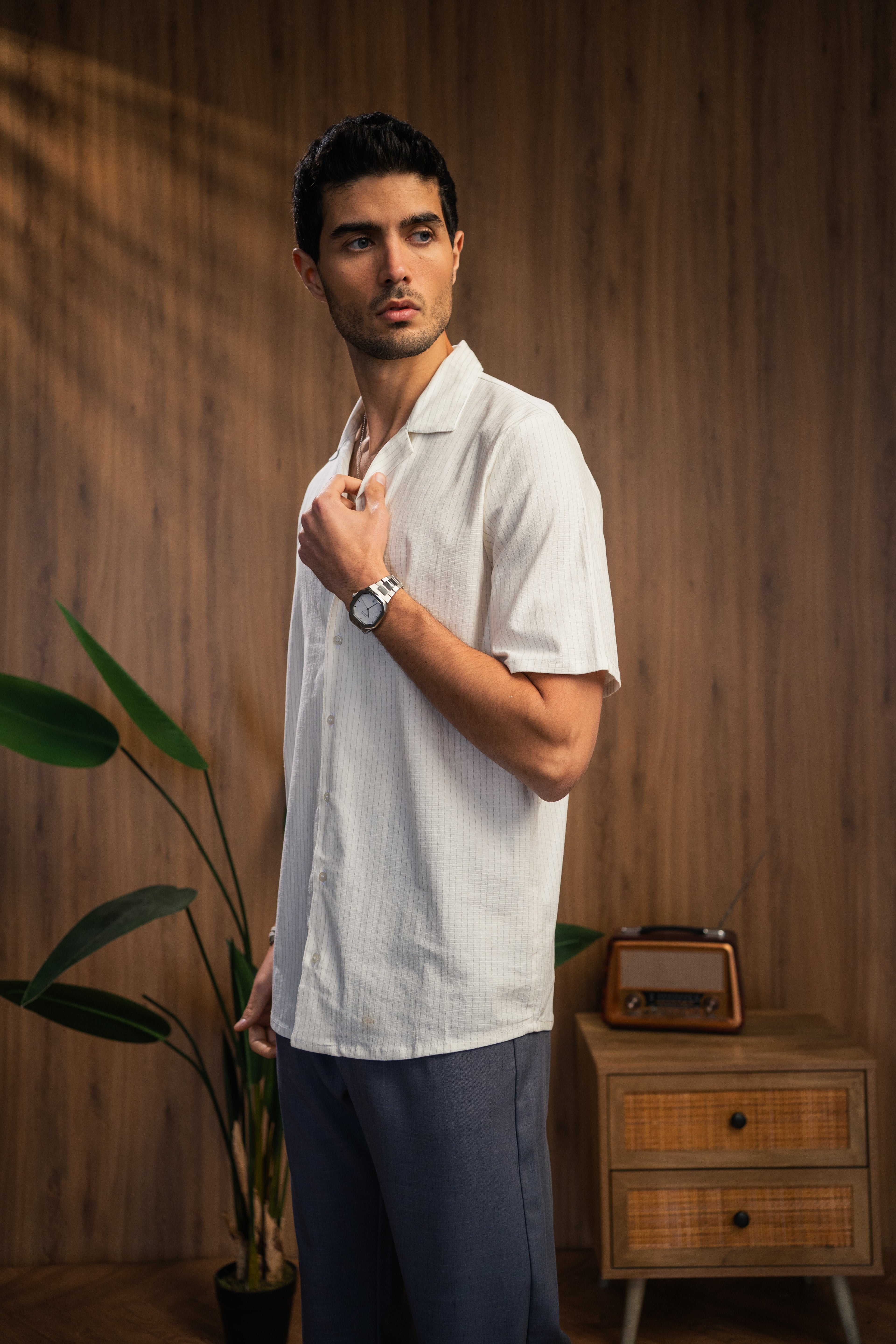 Beige Stripes Shirt