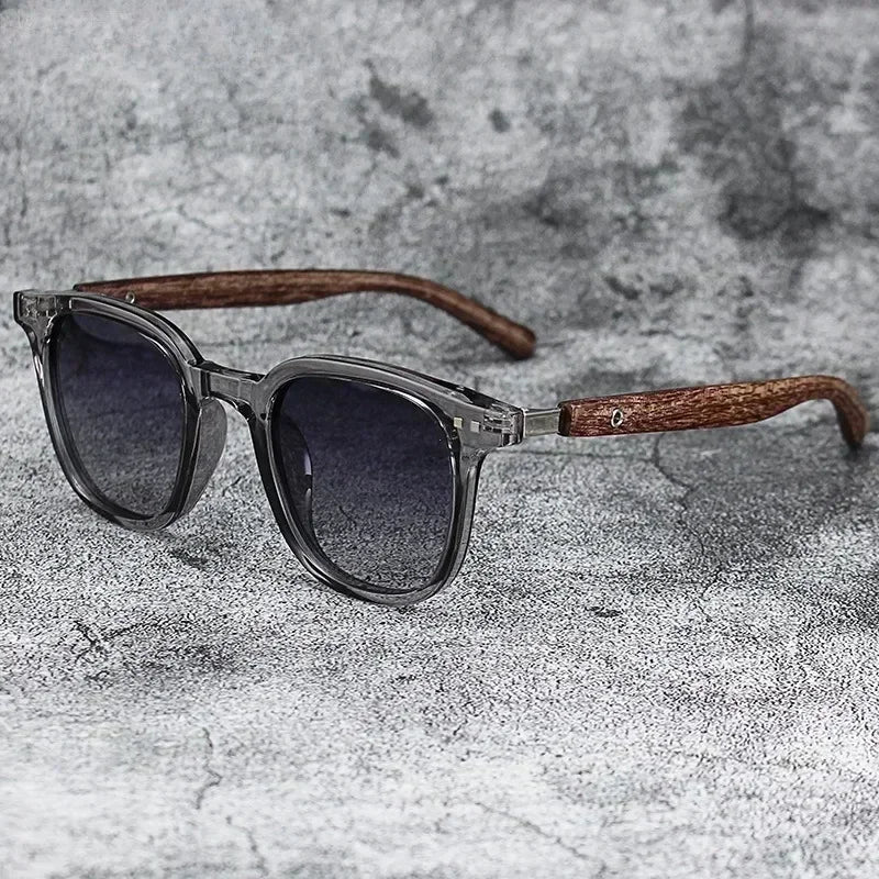 Sunglasses for Men Women Trendy Retro Wood Grain Polarized UV Protection Eyewear Cycling Outdoor Street Photography Sunglasses