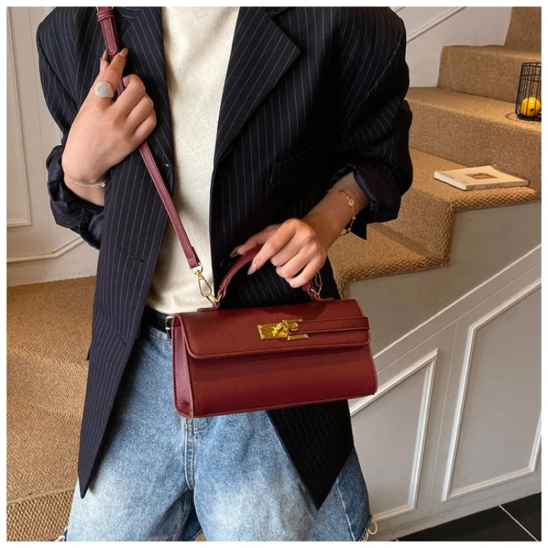 Women's new handbag, small square bag, elegant personality, high-end sense, single shoulder crossbody bag