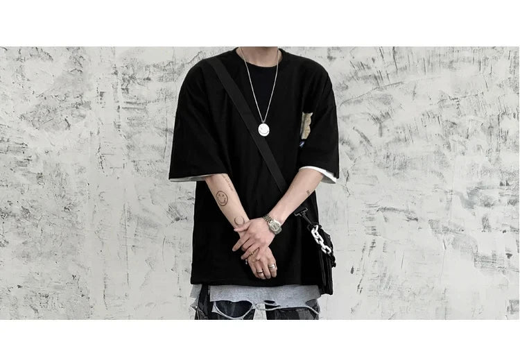 Harajuku Cat Cartoon Eating Noodles Graphic Men Women Tshirts Casual Short Sleeve Tees Japan Style Oversized T Shirt Clothing