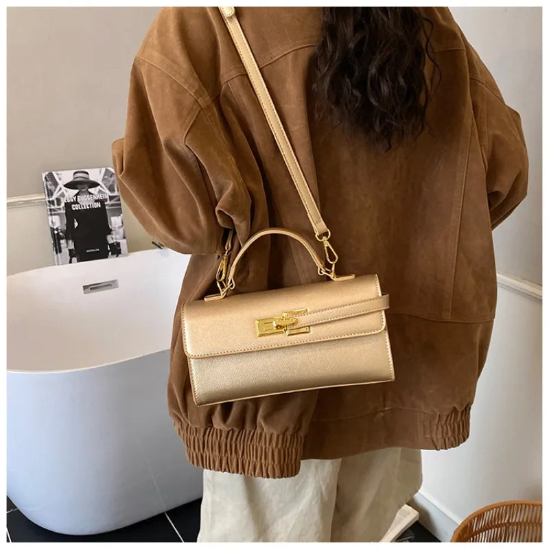 Women's new handbag, small square bag, elegant personality, high-end sense, single shoulder crossbody bag