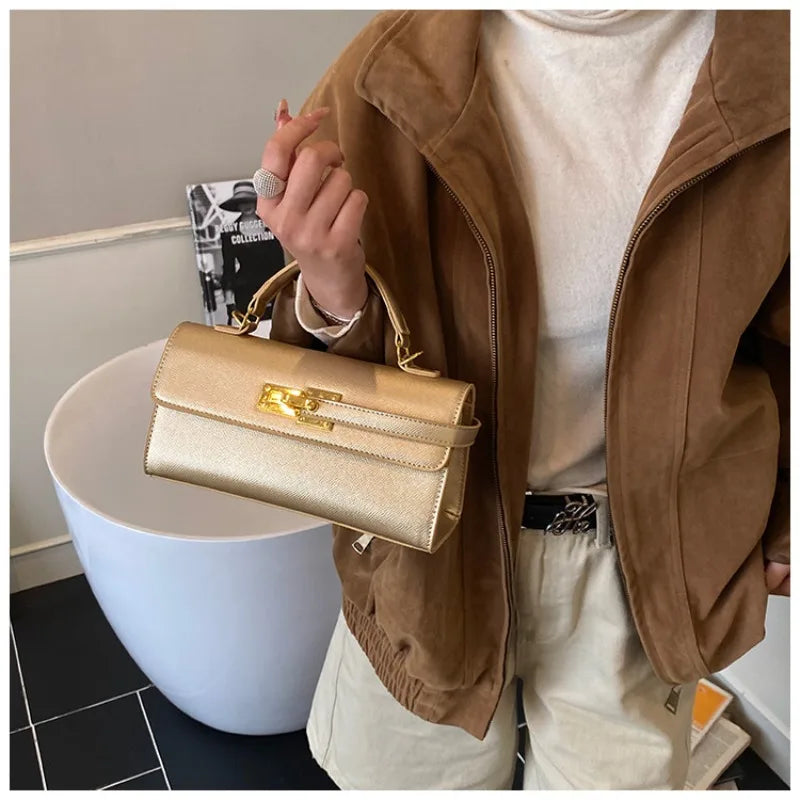 Women's new handbag, small square bag, elegant personality, high-end sense, single shoulder crossbody bag