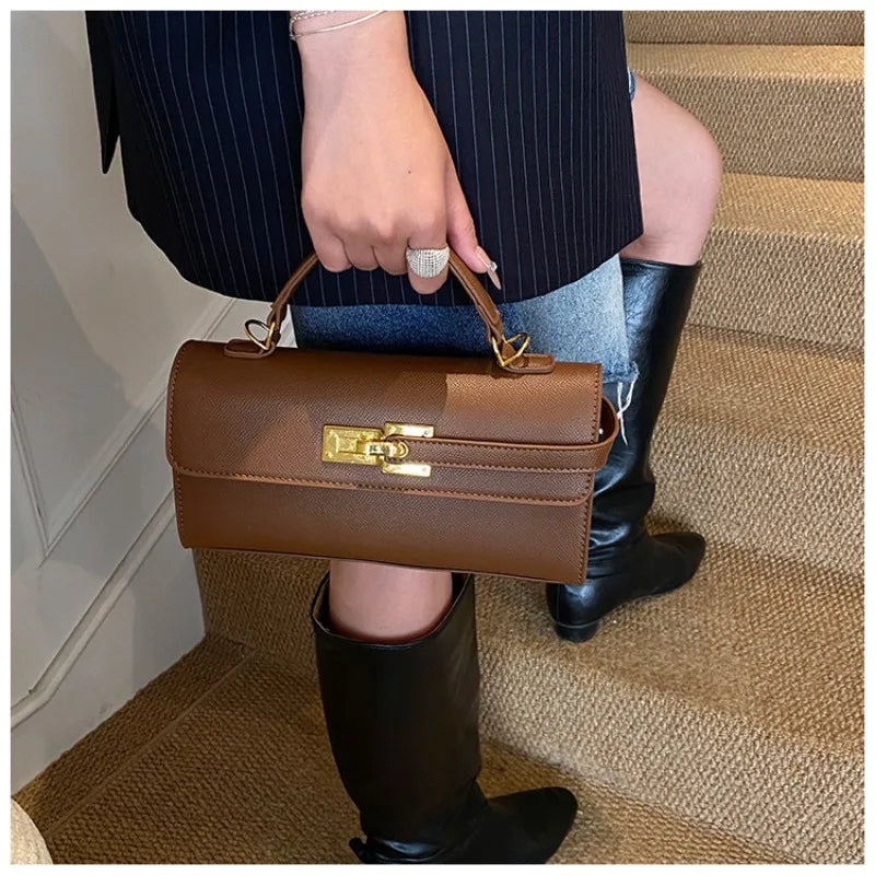 Women's new handbag, small square bag, elegant personality, high-end sense, single shoulder crossbody bag