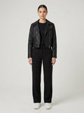 Black Cropped Moto Jacket