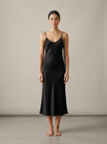 Black Slip Midi Dress