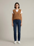 Caramel V-Neck Knit Vest