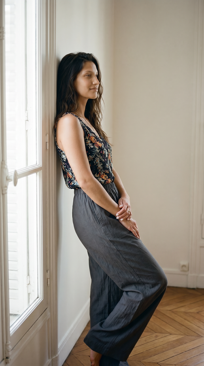 Leo charcoal pants side