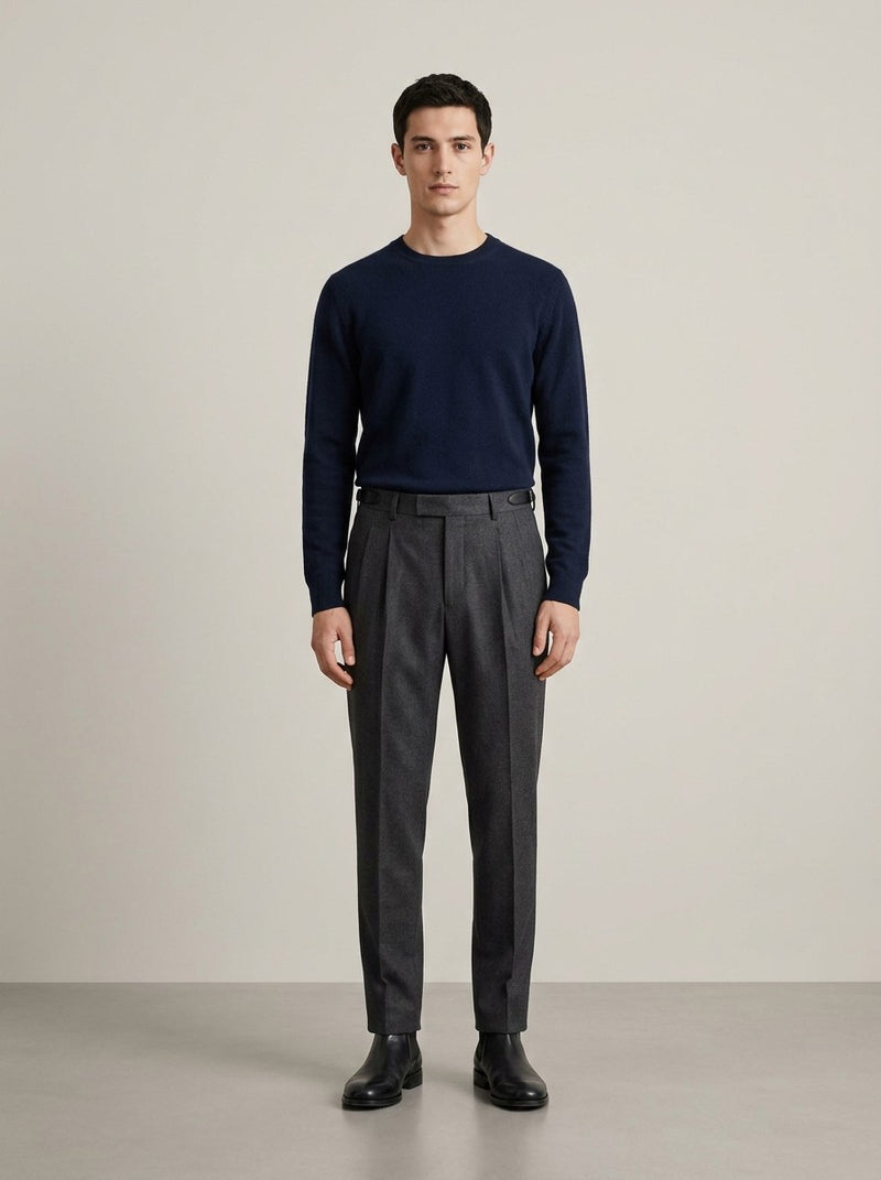 Charcoal Pleated Trousers