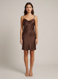 Chocolate Satin Slip Dress