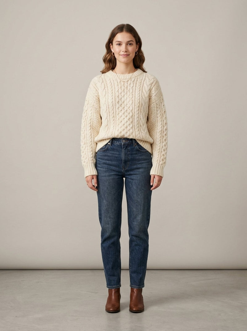 Cream Cable Knit Sweater