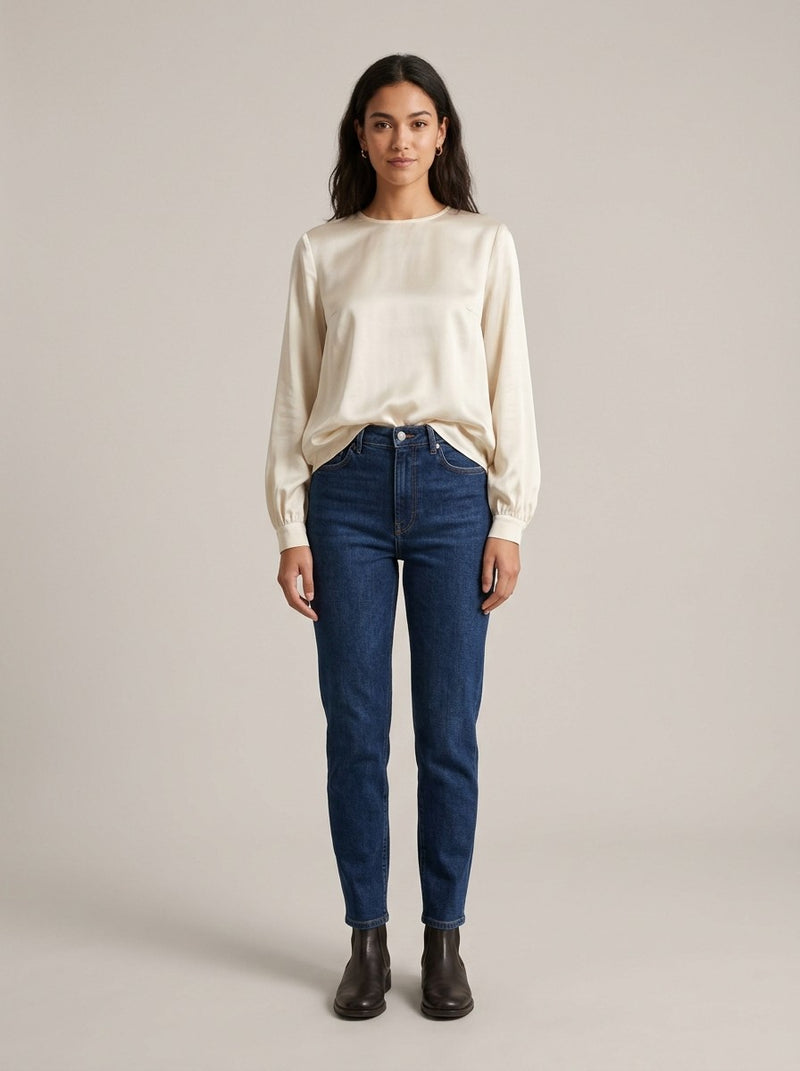 Cream Satin Blouse