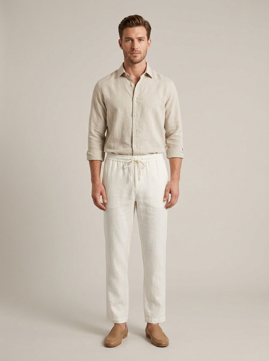 Ecru Linen Trousers