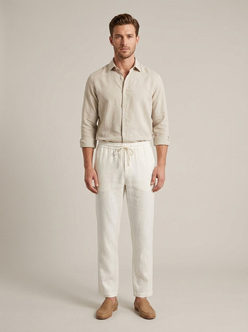 Ecru Linen Trousers