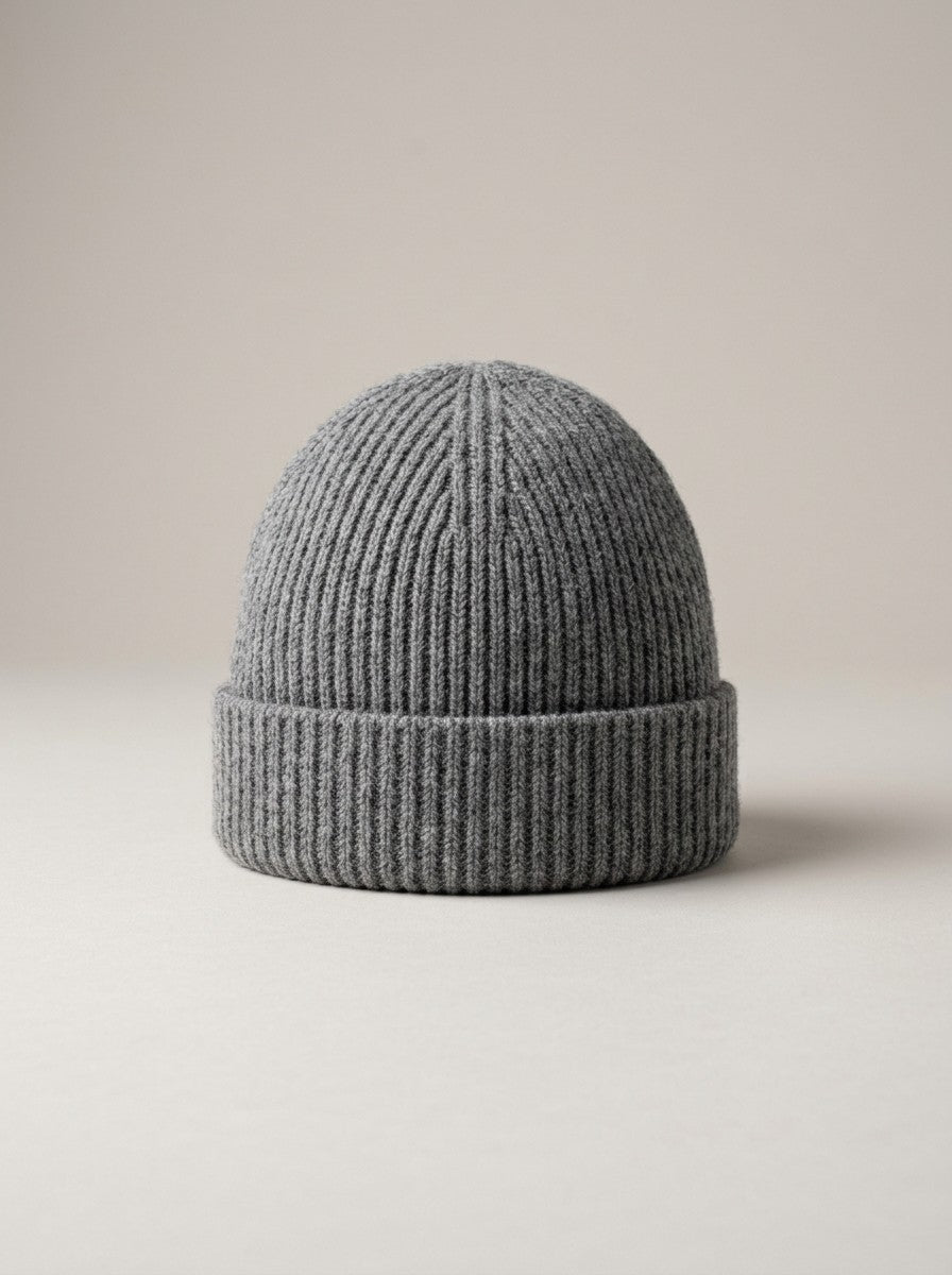 Grey Wool Beanie
