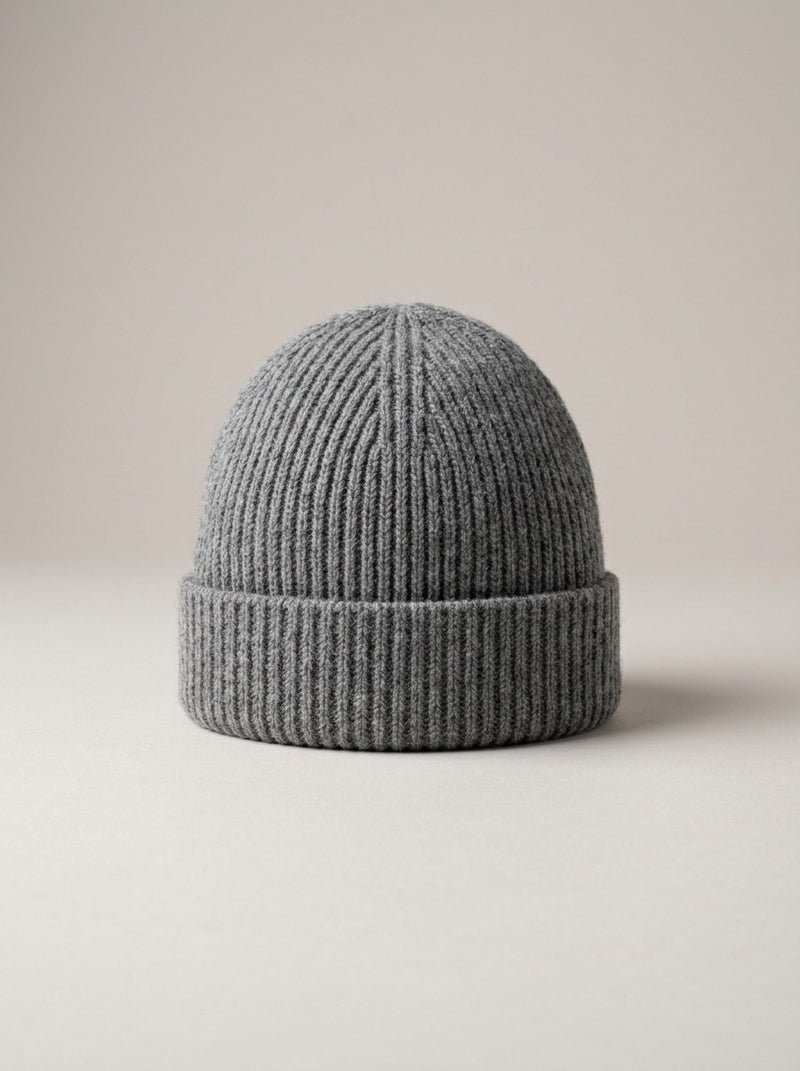 Grey Wool Beanie