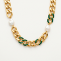 Baroque Pearl Enamel Statement Necklace