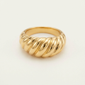 Chunky Gold Croissant Dome Ring