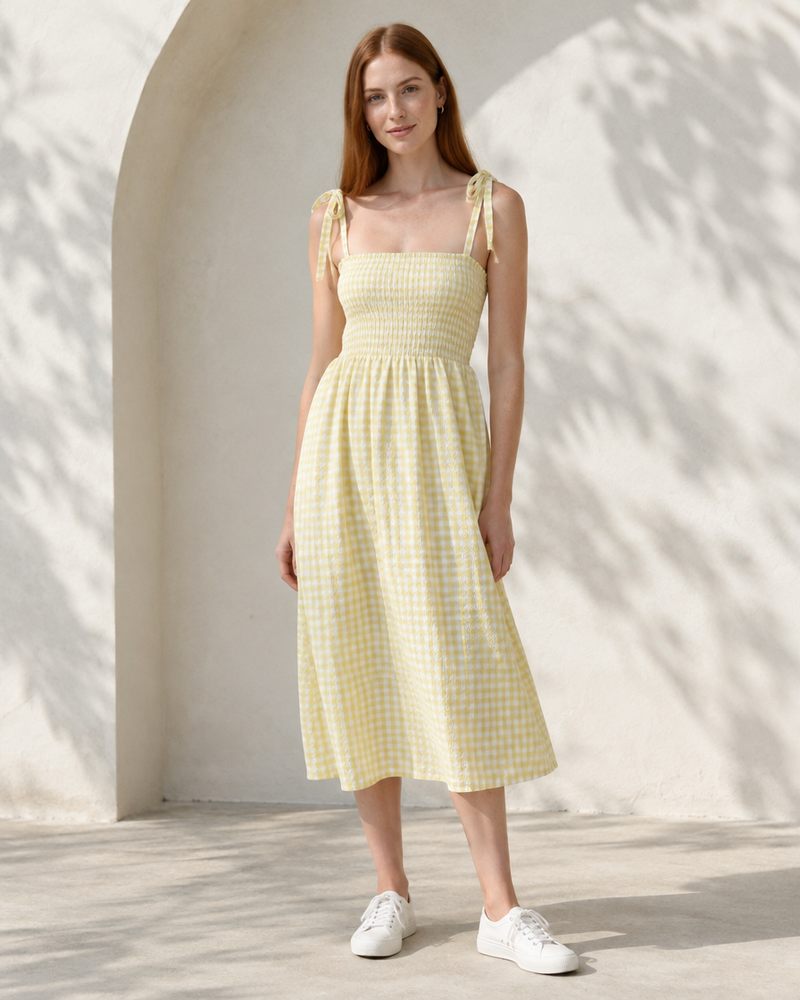 Lemon Gingham Sundress