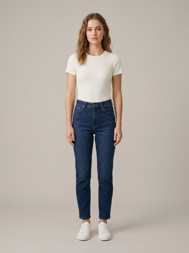 Ivory Fitted Rib Tee