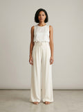 Ivory Wide-Leg Trousers