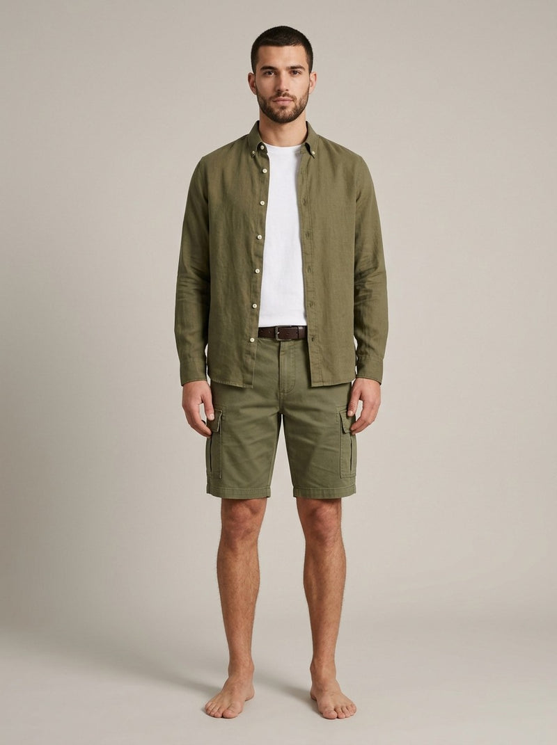 Olive Cargo Shorts