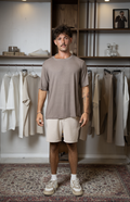 Our.Mantra Beige Textured Shorts