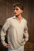 Our.Mantra Beige V Shirt